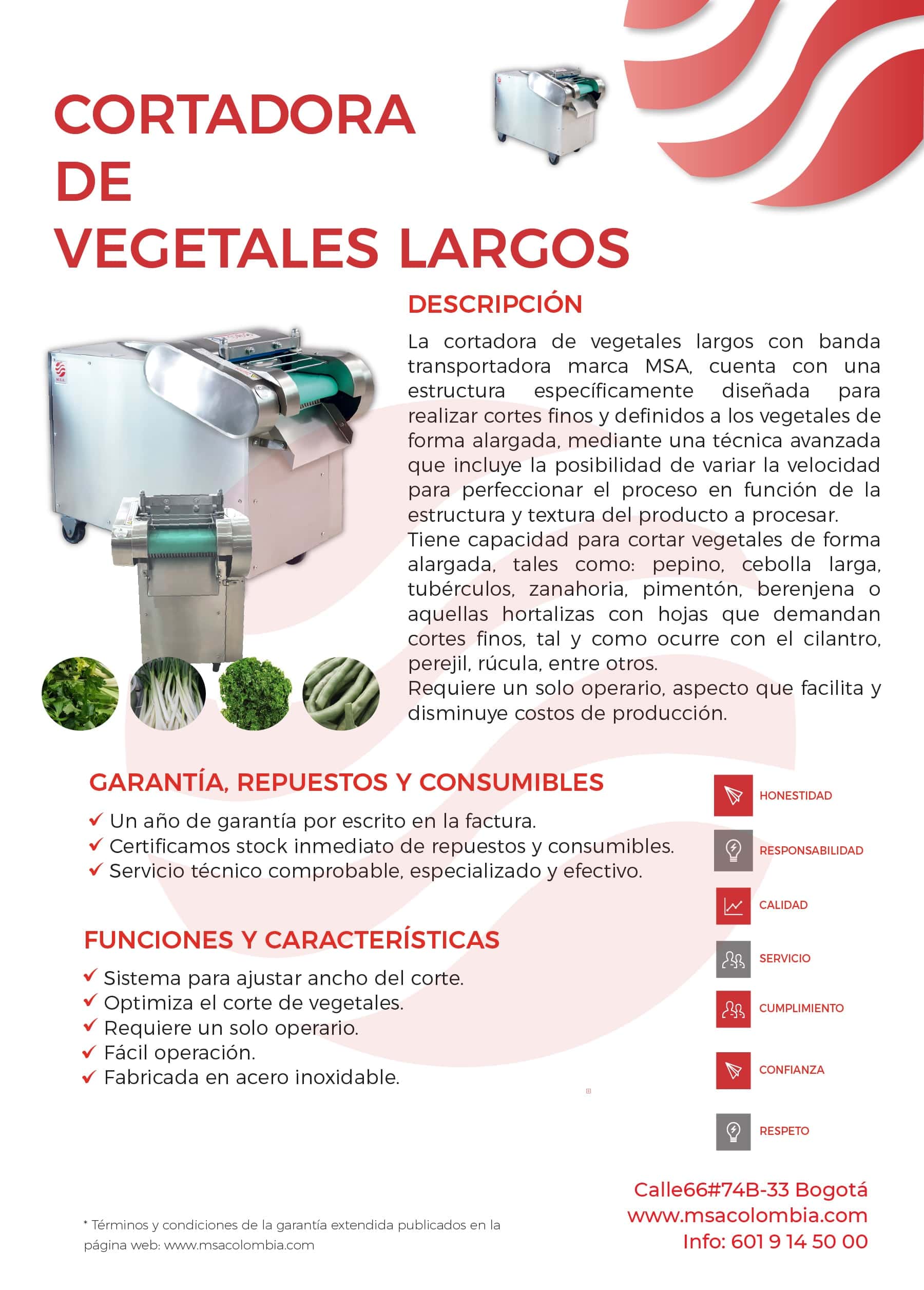 Cortadora de vegetales largos para cocina profesional y industrial.