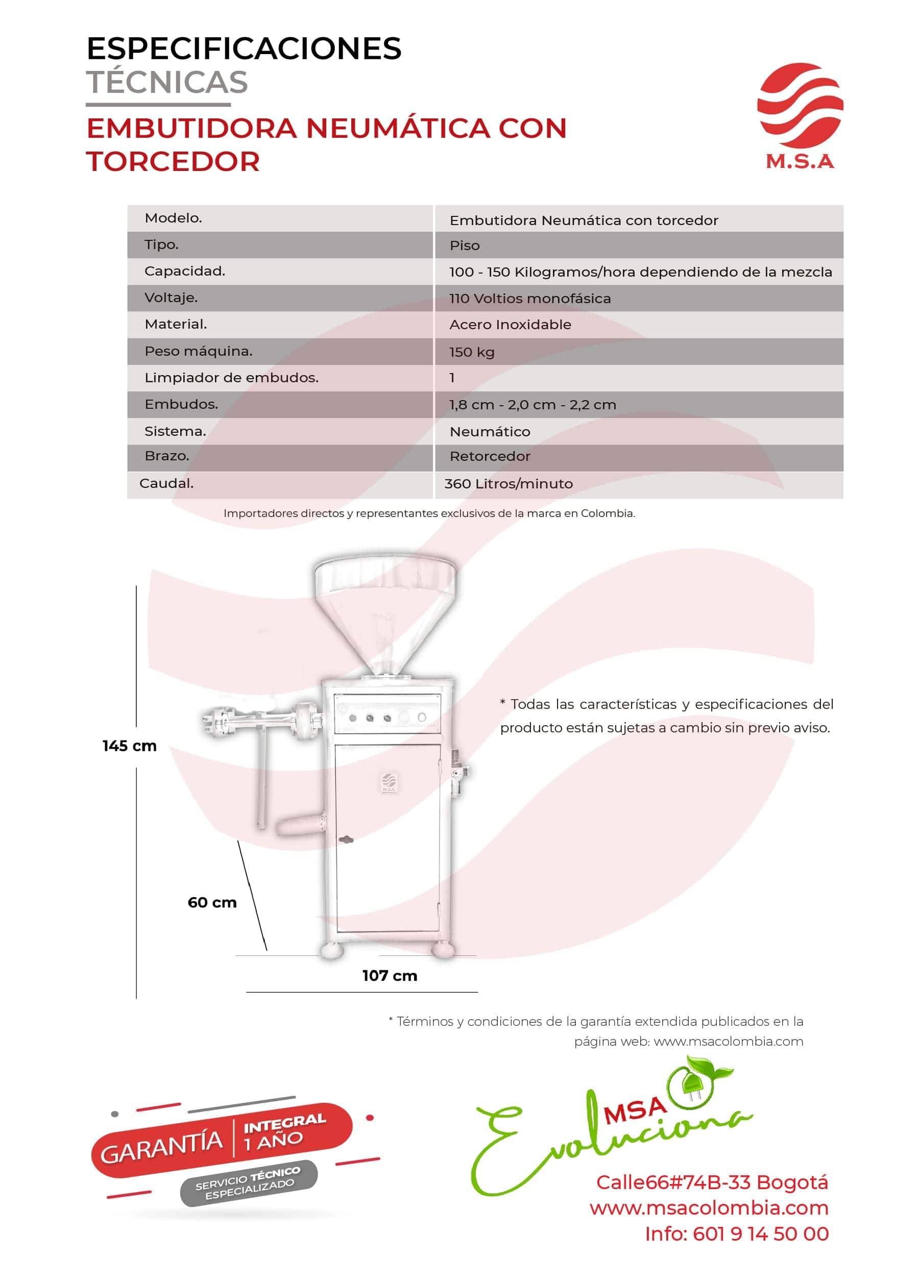 Embutidora Neumática con torcedor - Imagen 4