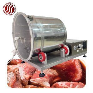 Barquera de vacío en proceso de cocción al vacío para carne de alta calidad.