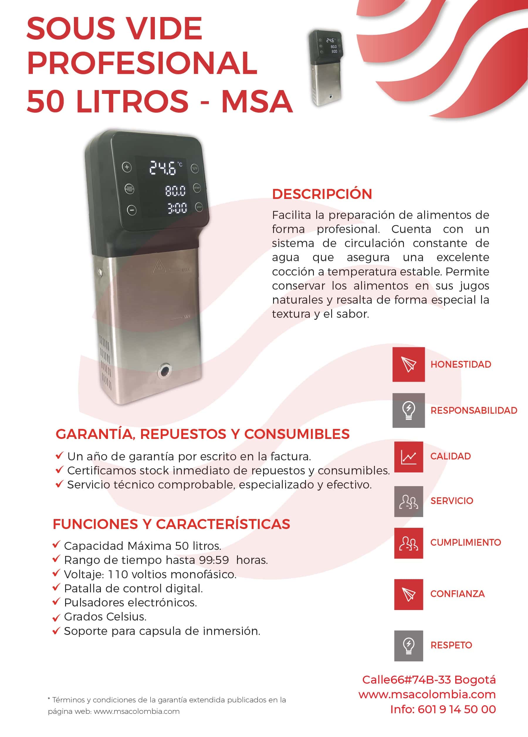 Deshumidificador profesional de 50 litros de MSA para alimentos.