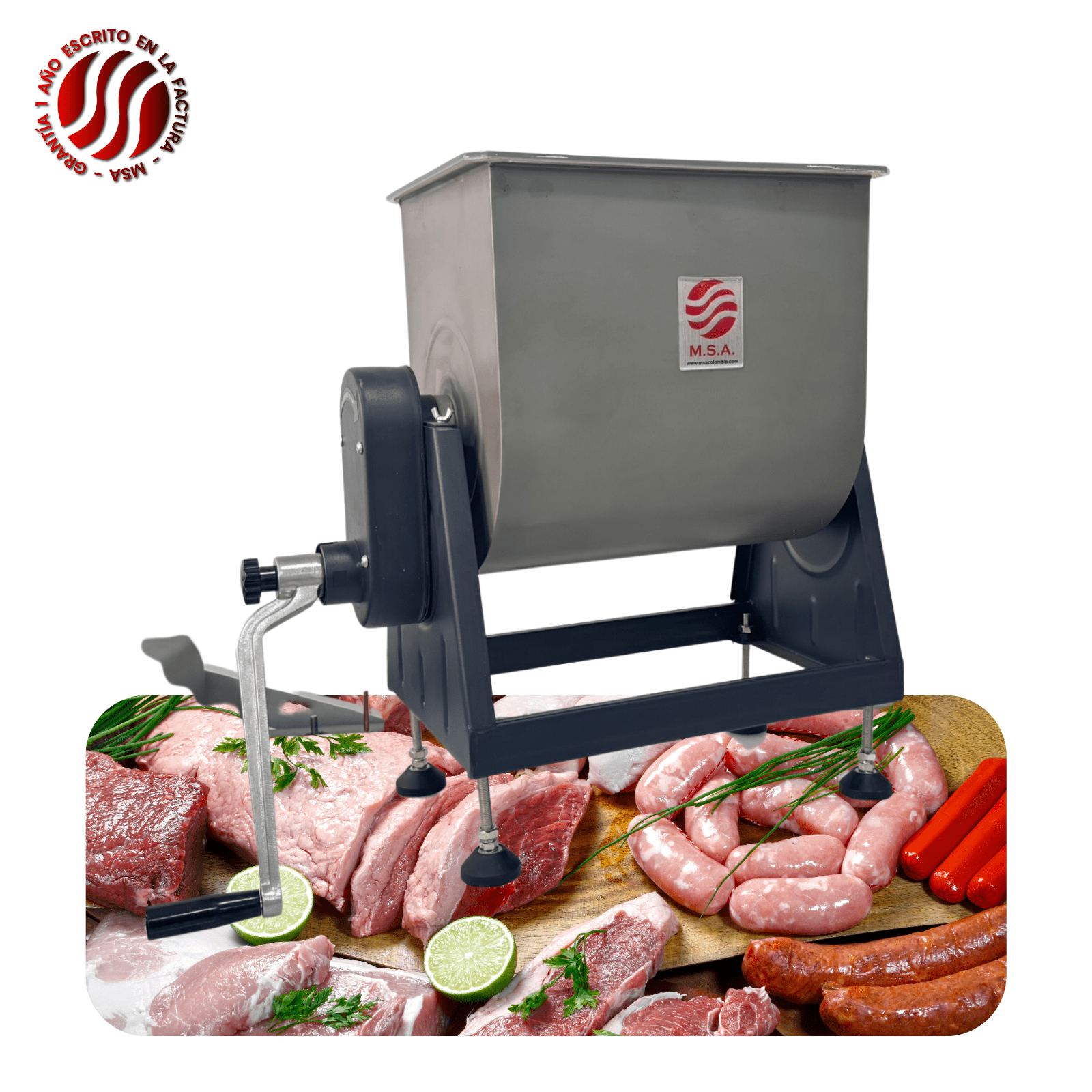 Cortadora de carne industrial MSA para procesamiento de alimentos y embutidos.